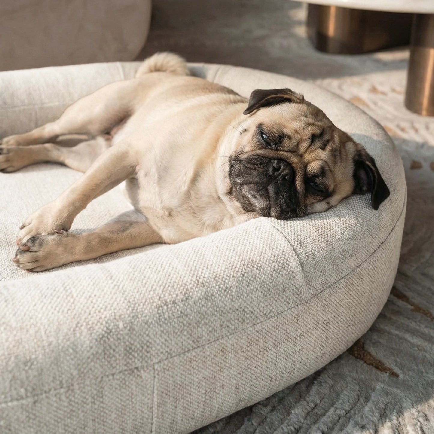 Chill Pill Memory Foam Dog Bed - Beige (Medium)
