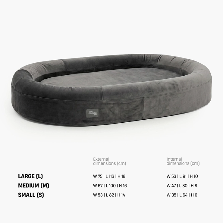 Chill Pill Memory Foam Dog Bed - Charcoal (Large)