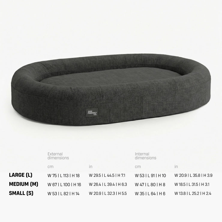 Chill Pill Memory Foam Dog Bed - Charcoal (Medium)