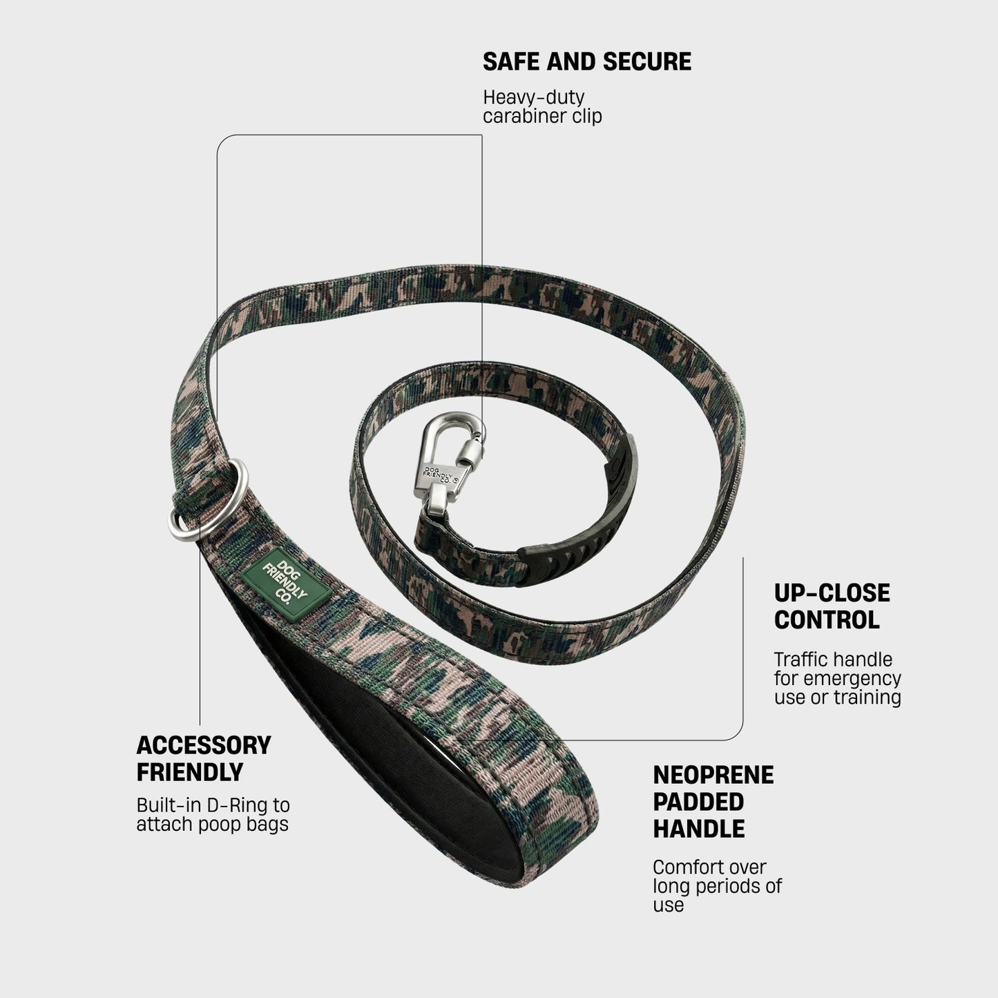 Classic Dog Leash - Green Camo