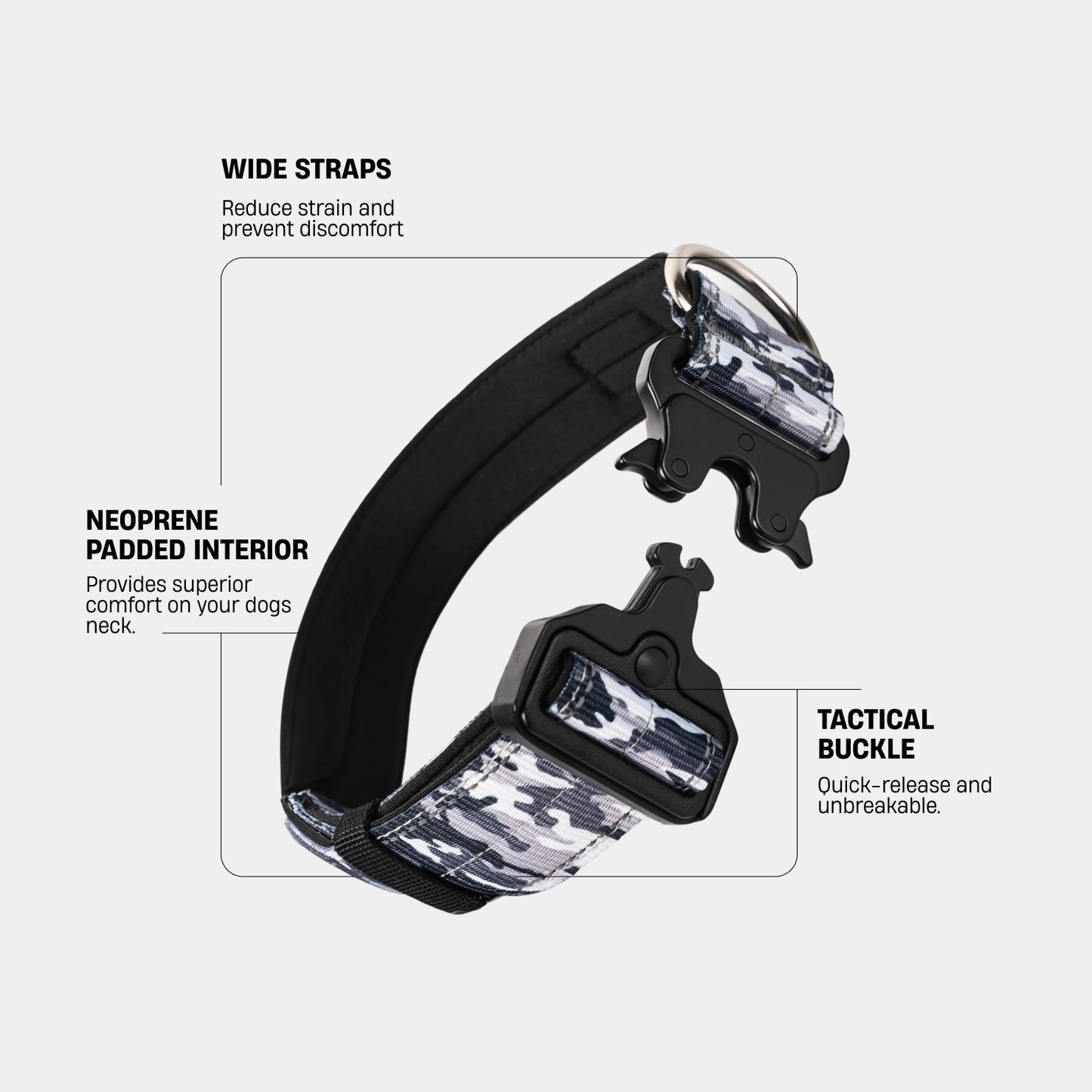 Tactical Dog Collar - Grey Camo