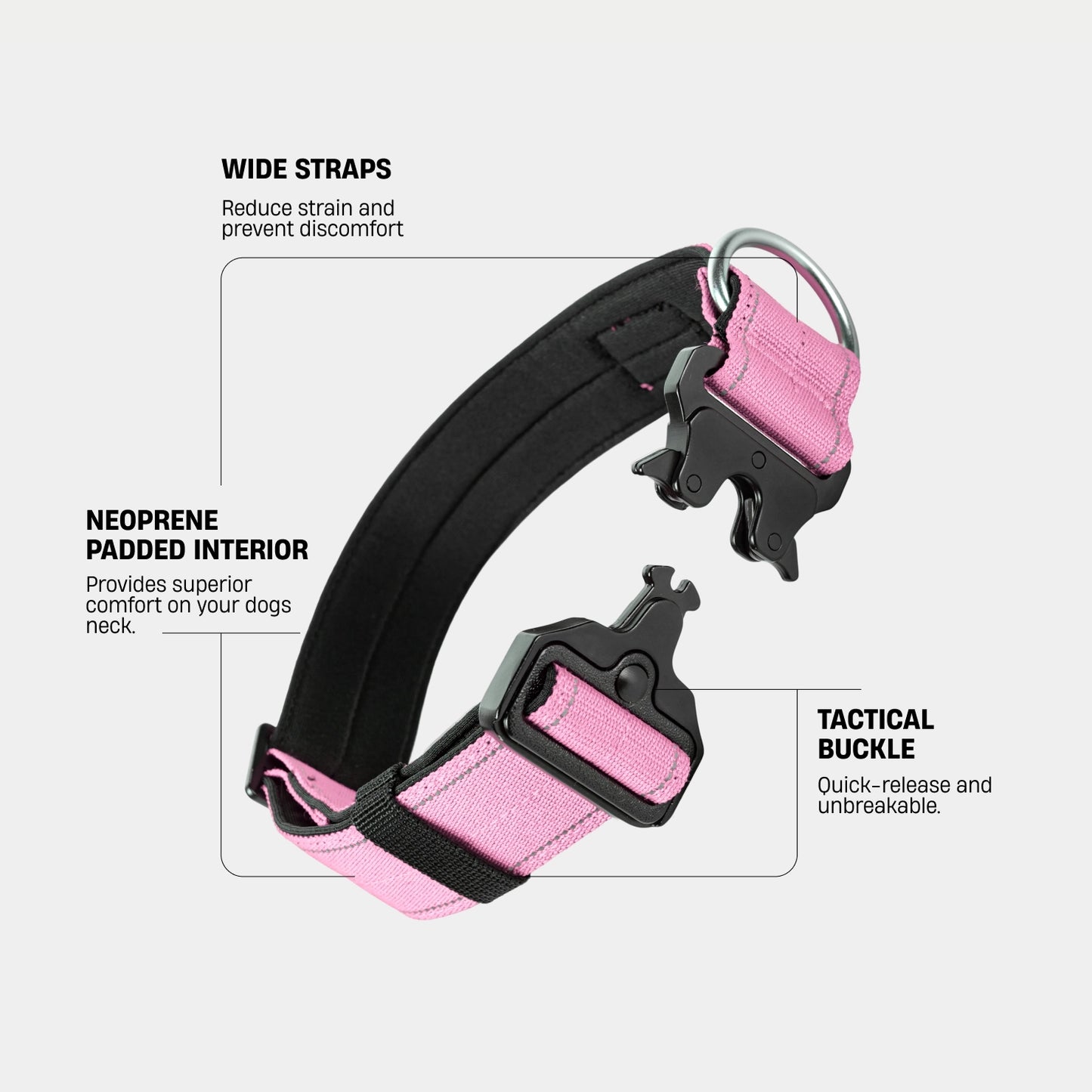 Tactical Dog Collar - Pink