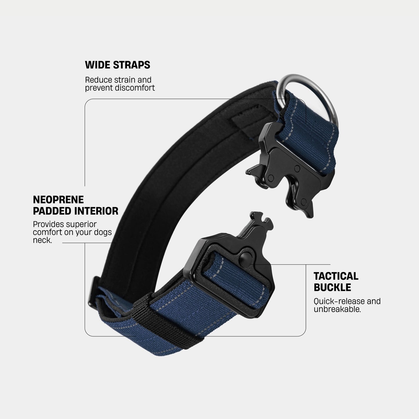 Tactical Dog Collar - Navy Blue