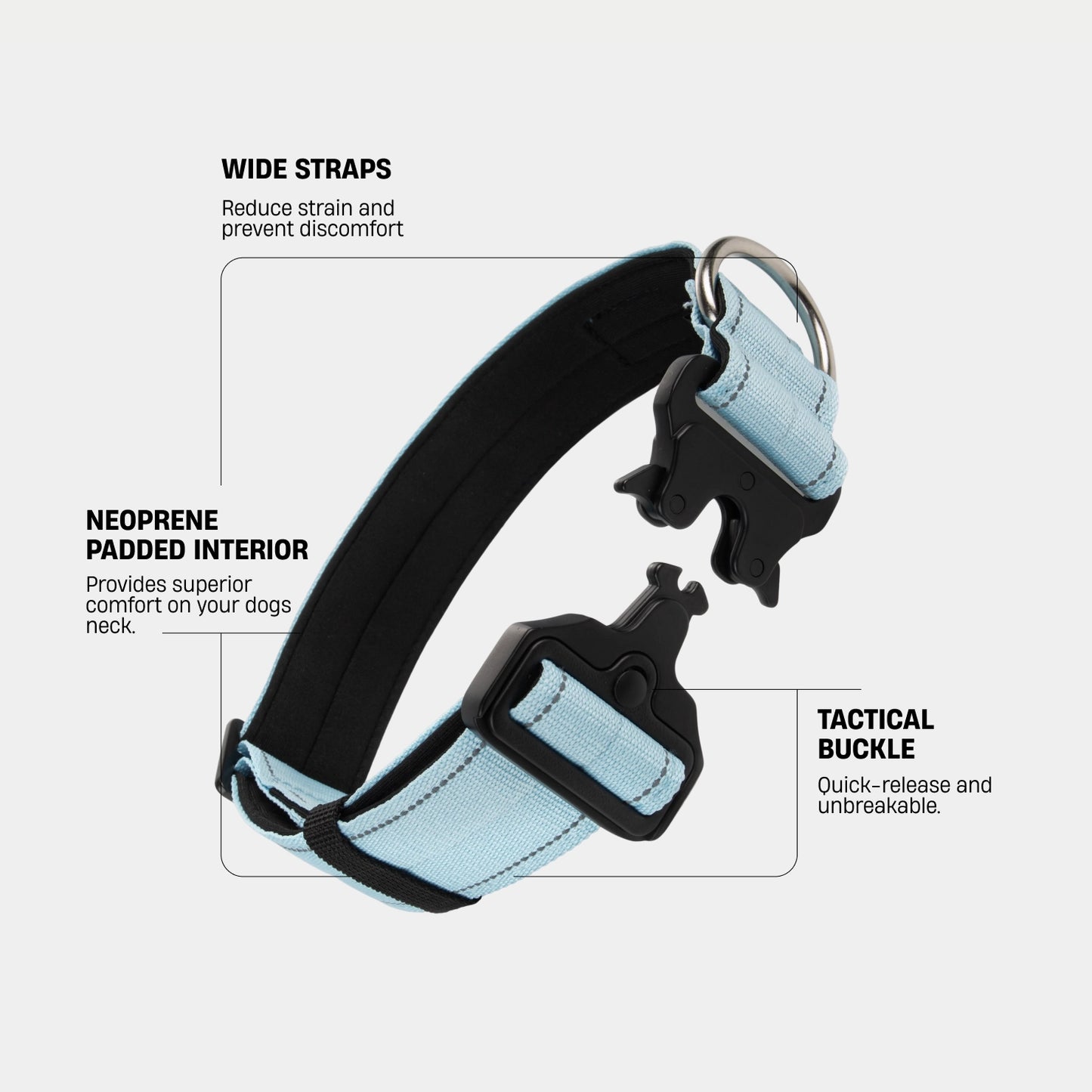 Tactical Dog Collar - Sky Blue