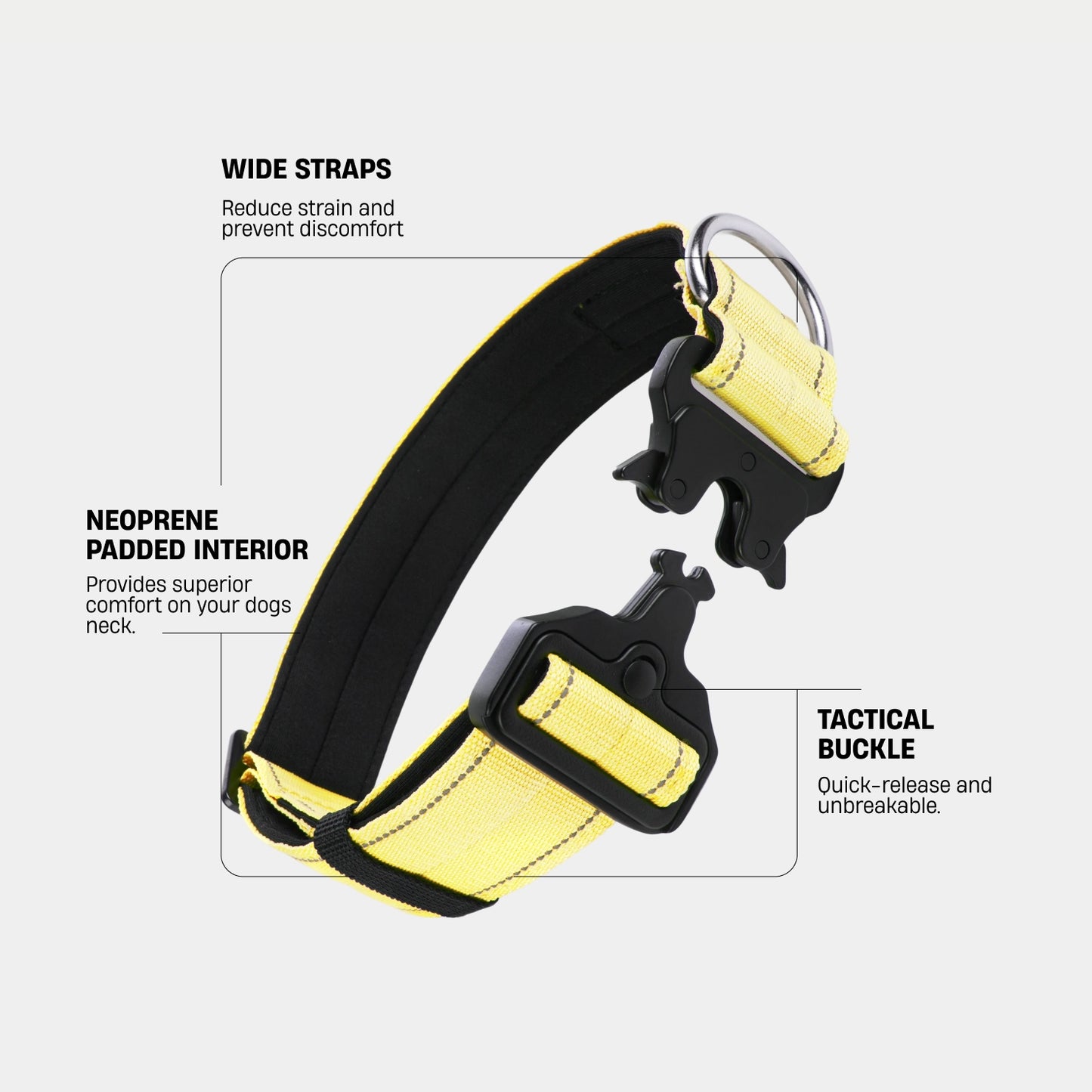 Tactical Dog Collar - Yellow