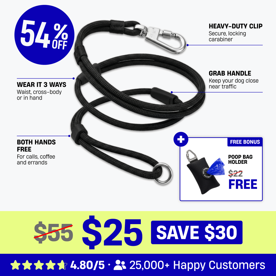 Hands Free Leash + Poop Bag Holder