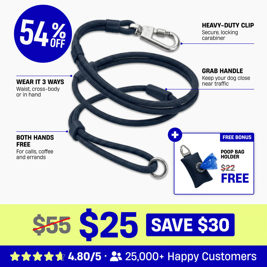 Hands Free Leash + Poop Bag Holder