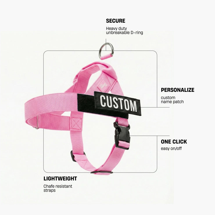 Personalised Dog Harness - Pink