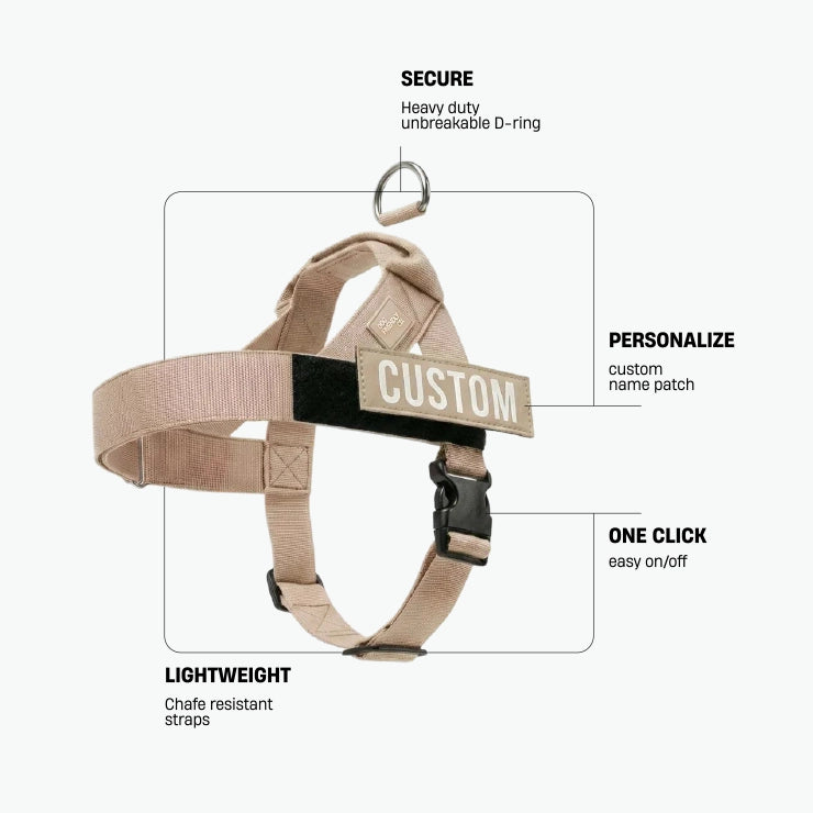 Personalised Dog Harness - Brown