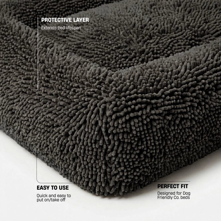 Plush Nap Easy Fit Dog Bed Cover - Charcoal