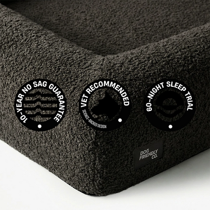 Premium Orthopedic Memory Foam Dog Bed - Brown Bouclé (Medium) (Preorder)