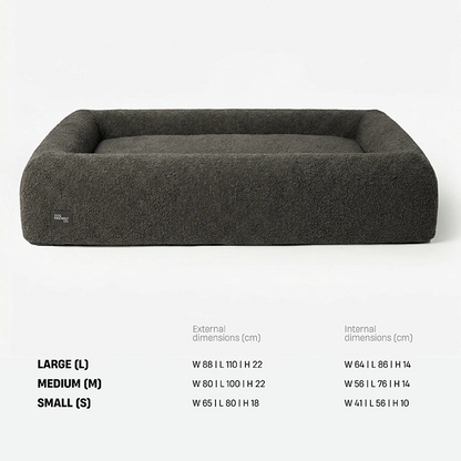 Premium Orthopedic Memory Foam Dog Bed - Brown Bouclé (Small)