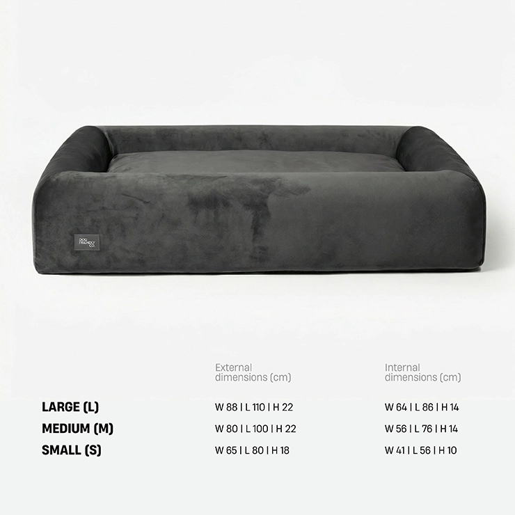 Premium Orthopedic Memory Foam Dog Bed - Charcoal (Small)