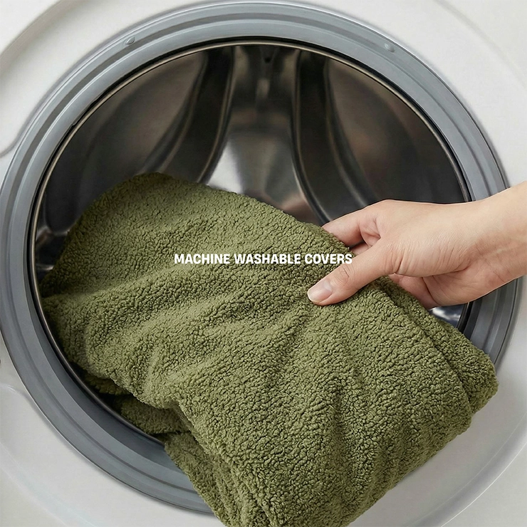 Premium Orthopedic Memory Foam Dog Bed - Green Bouclé (Medium)