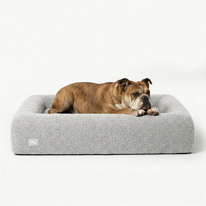 Premium Orthopedic Memory Foam Dog Bed - Grey Bouclé (Large) (Preorder)