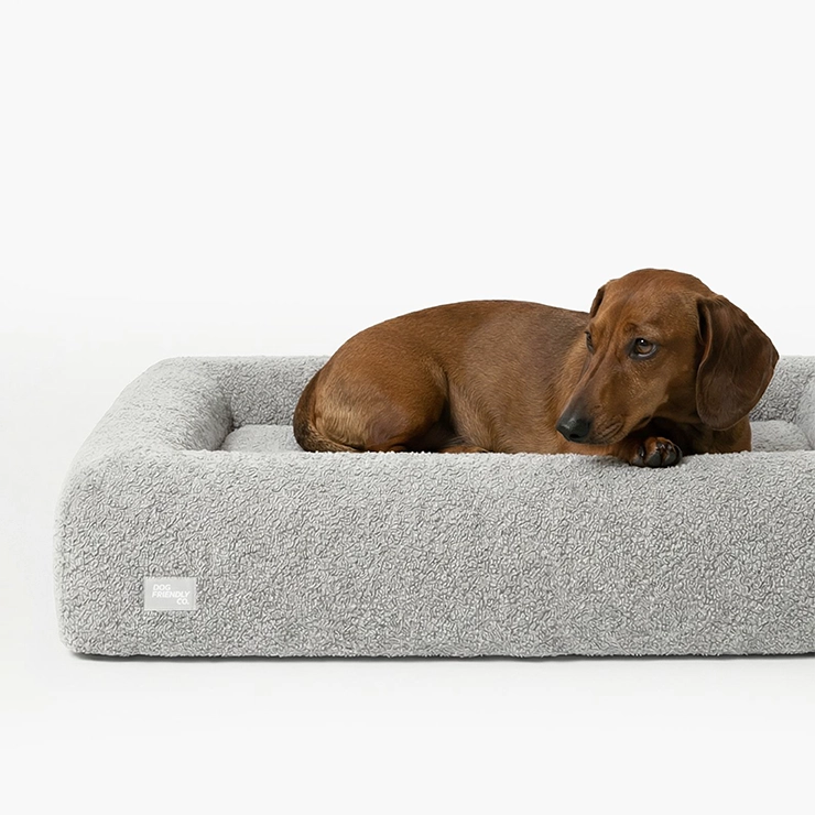 Premium Orthopedic Memory Foam Dog Bed - Grey Bouclé (Medium)