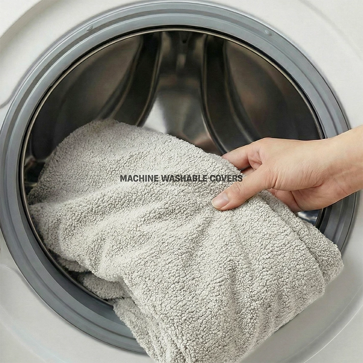 Premium Orthopedic Memory Foam Dog Bed - Grey Bouclé (Medium)