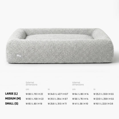 Premium Orthopedic Memory Foam Dog Bed - Grey Bouclé