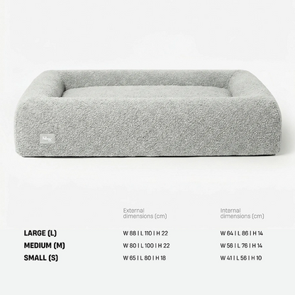 Premium Orthopedic Memory Foam Dog Bed - Grey Bouclé (Medium)