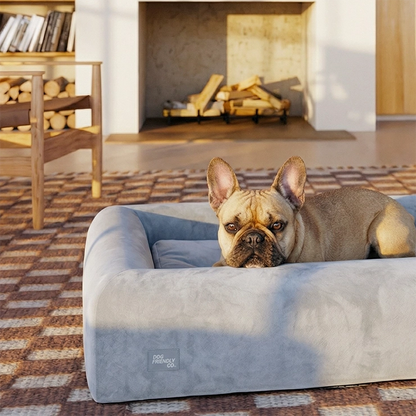 Premium Orthopedic Memory Foam Dog Bed - Grey (Large)