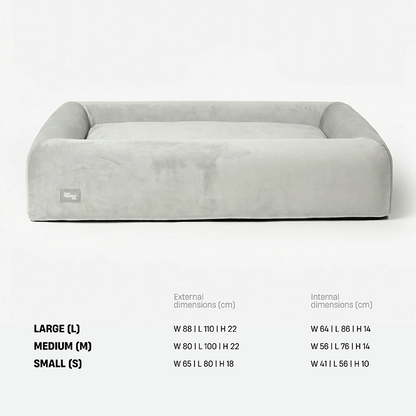 Premium Orthopedic Memory Foam Dog Bed - Grey (Large)