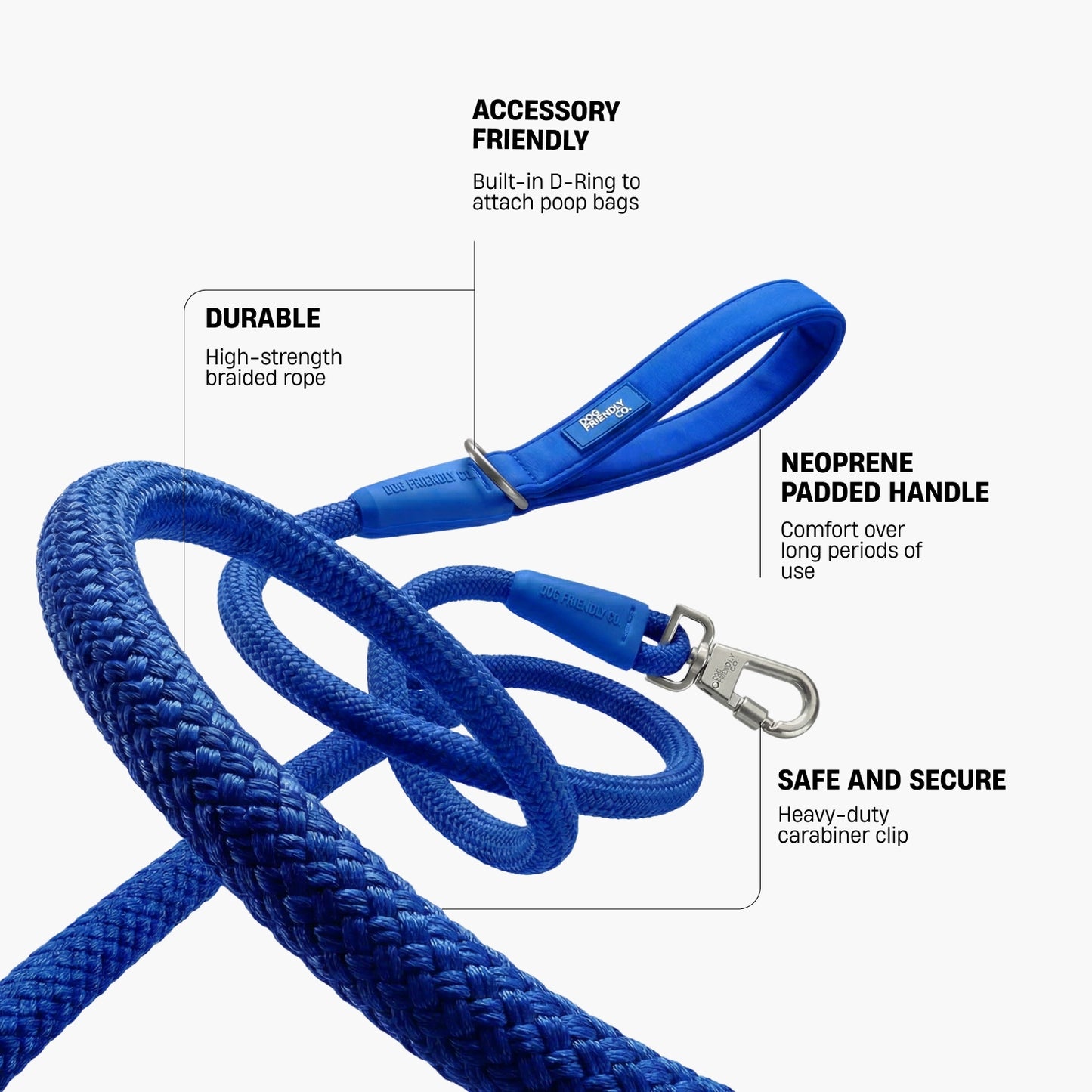 Rope Dog Leash - Classic Blue