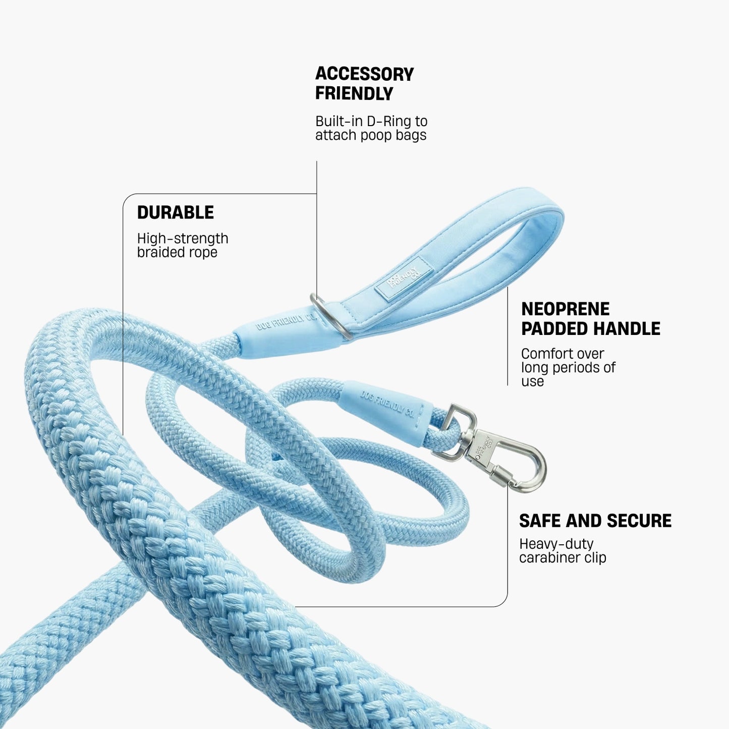 Rope Dog Leash - Sky Blue