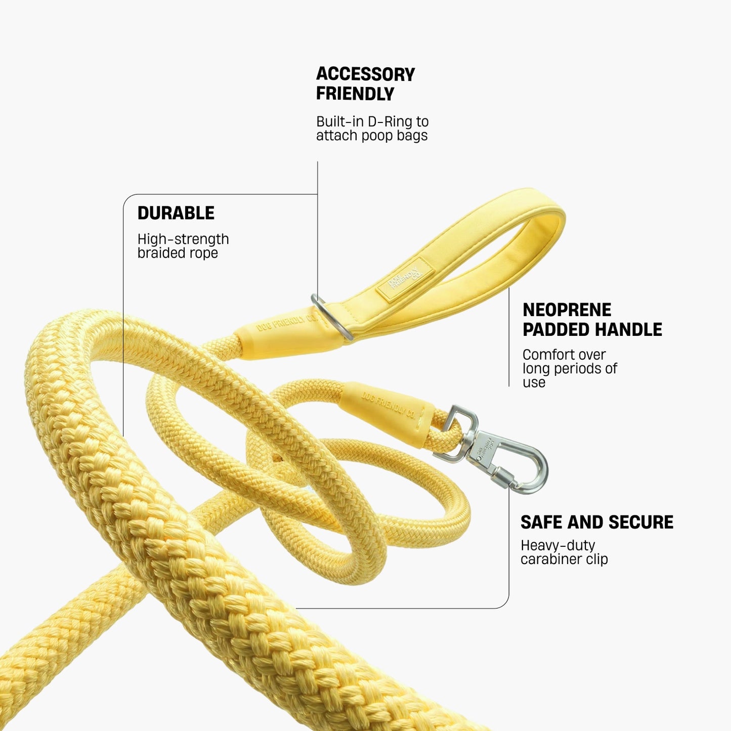 Rope Dog Leash - Yellow